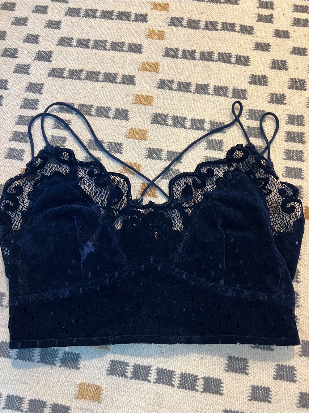 Free People Intimately Madonna Velvet Lace Strappy Bralette S